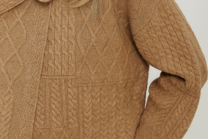 Cashmere Blend Long Sleeve Textured Cardigan