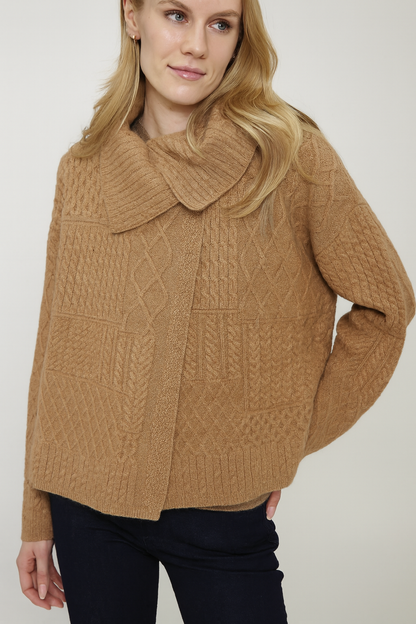 Cashmere Blend Long Sleeve Textured Cardigan