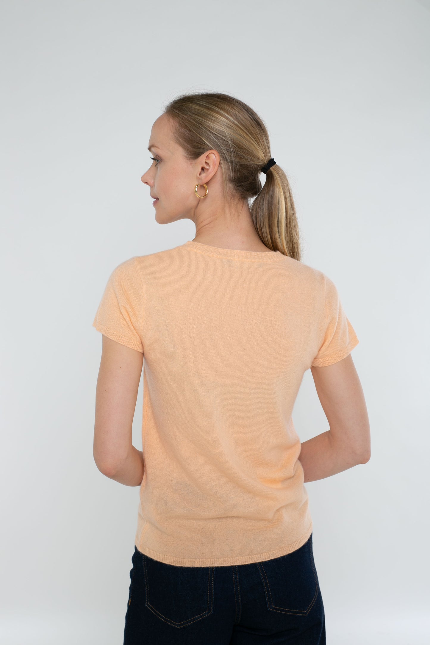 100% Cashmere Luxury Crew Neck Short Sleeve Tee