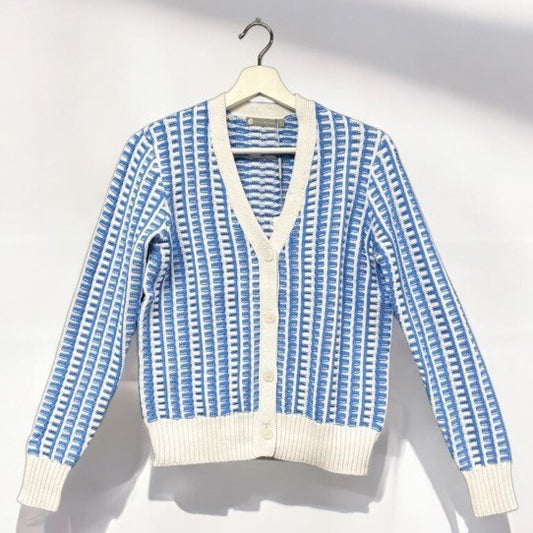 2-Color V-Neck Button Cardigan