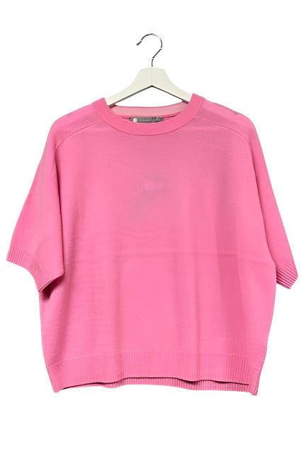 Cashmere Elbow Sleeve Crew Neck Pullover