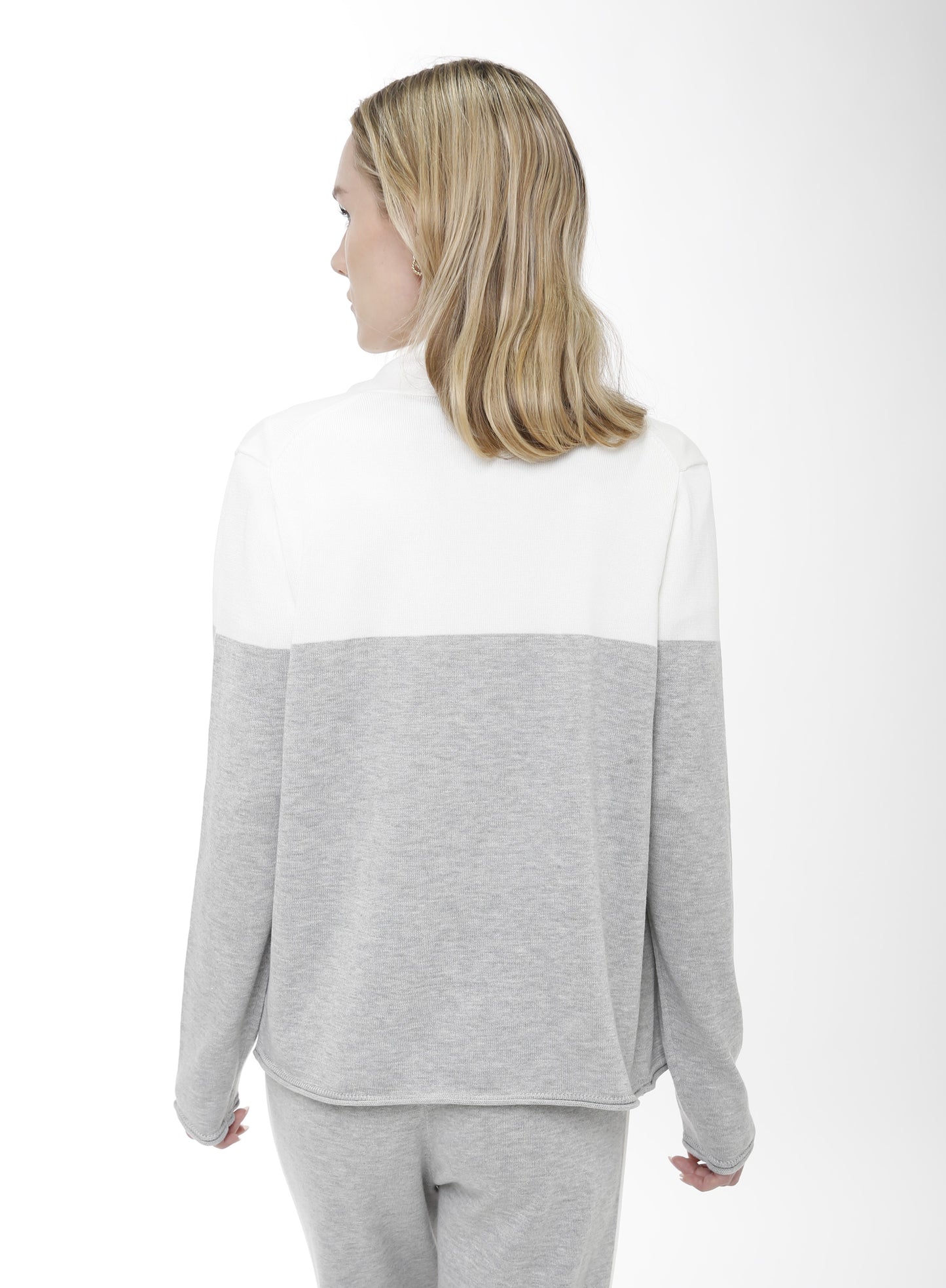 Long Sleeve Color Block Open Cardigan