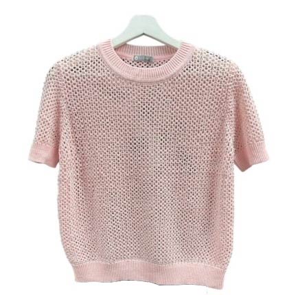 Allover Mesh & Pearls Pullover