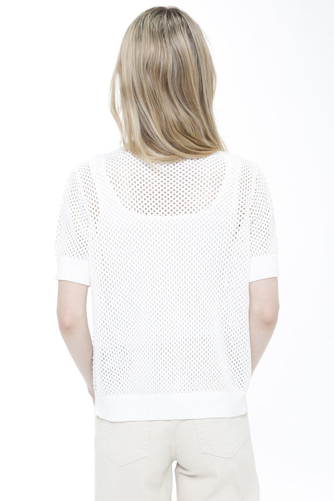 Allover Mesh & Pearls Pullover