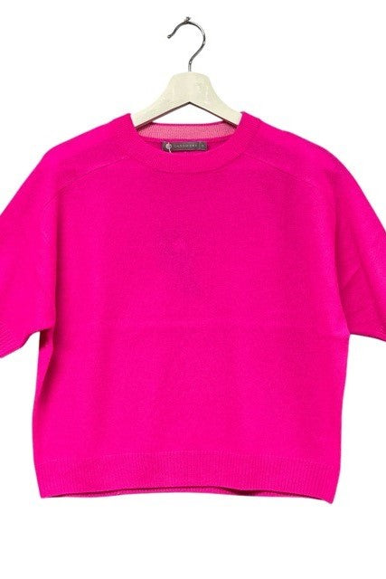 Cashmere Elbow Sleeve Crew Neck Pullover