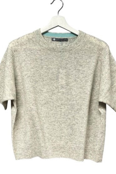 Cashmere Elbow Sleeve Crew Neck Pullover