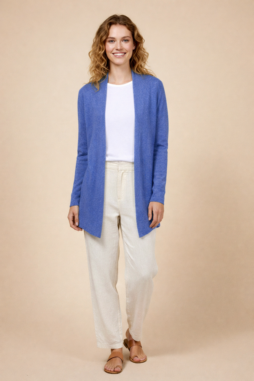 100% Cashmere Open Cardigan
