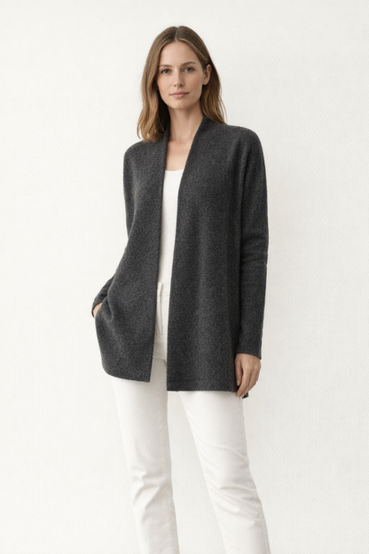 100% Cashmere Open Cardigan