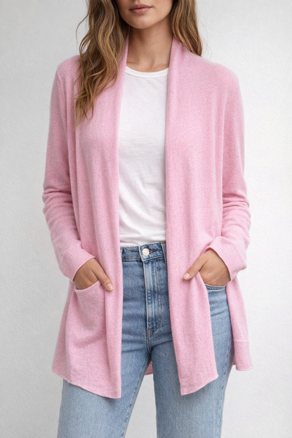 100% Cashmere Open Cardigan