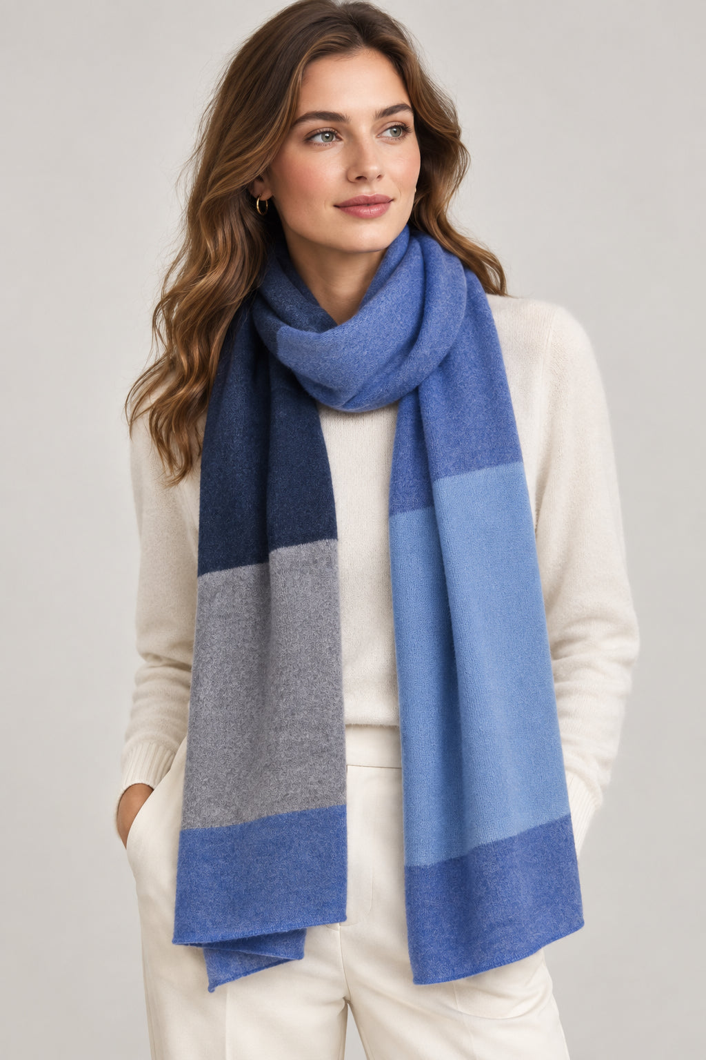 100% Cashmere Color Blocked Shawl