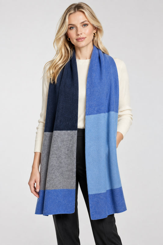 100% Cashmere Color Blocked Shawl