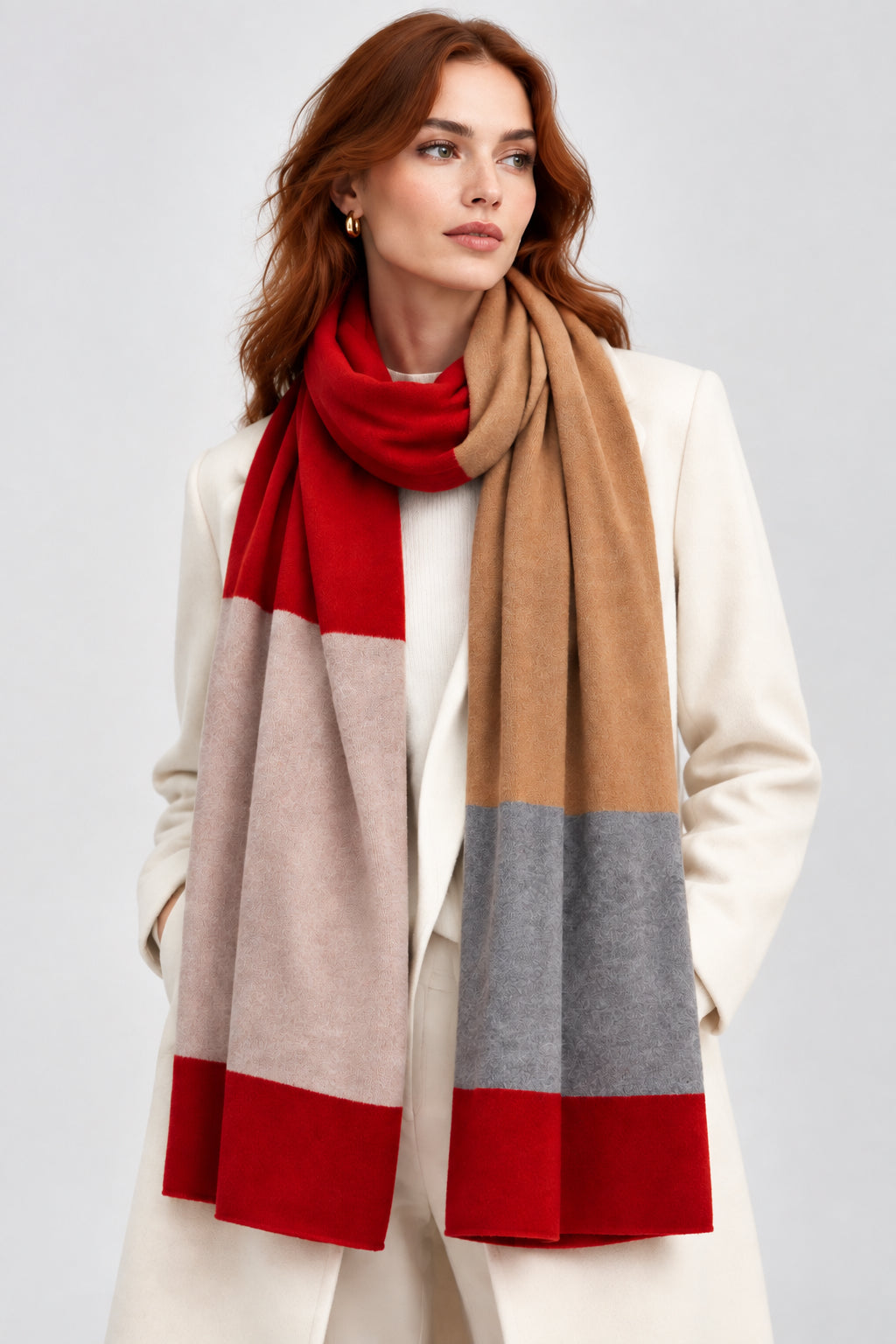 100% Cashmere Color Blocked Shawl