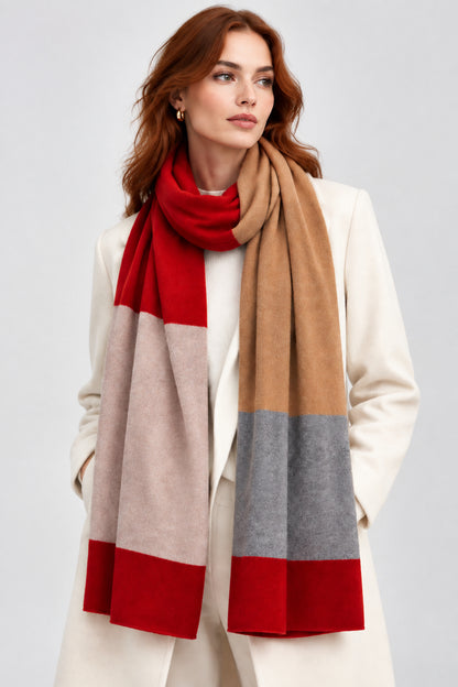 100% Cashmere Color Blocked Shawl