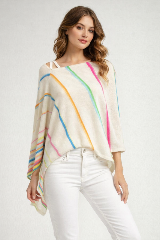 Cashmere Multi Color Striped Topper