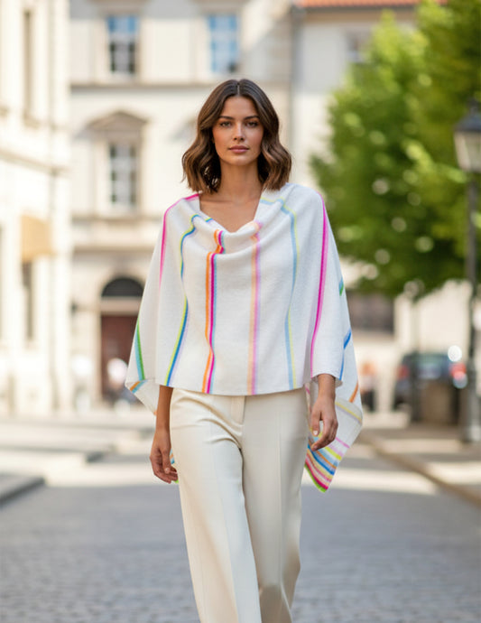 Cashmere Multi Color Striped Topper