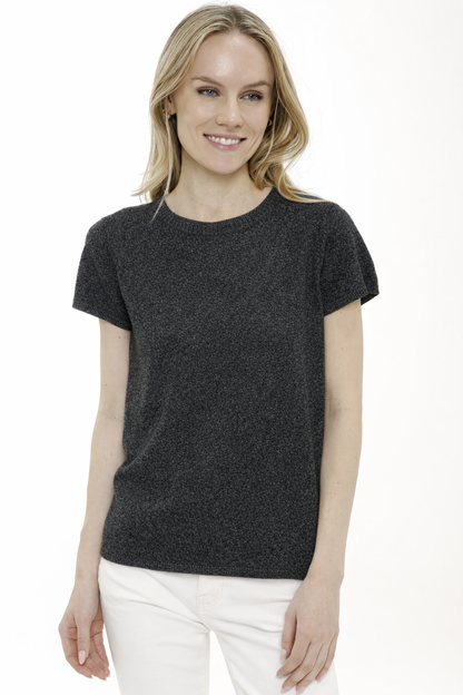 100% Cashmere Luxury Crew Neck Short Sleeve Tee