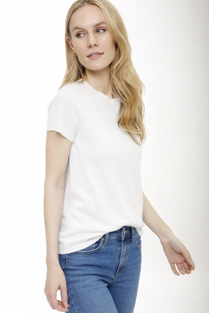 100% Cashmere Luxury Crew Neck Short Sleeve Tee