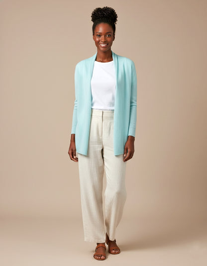 100% Cashmere Open Cardigan