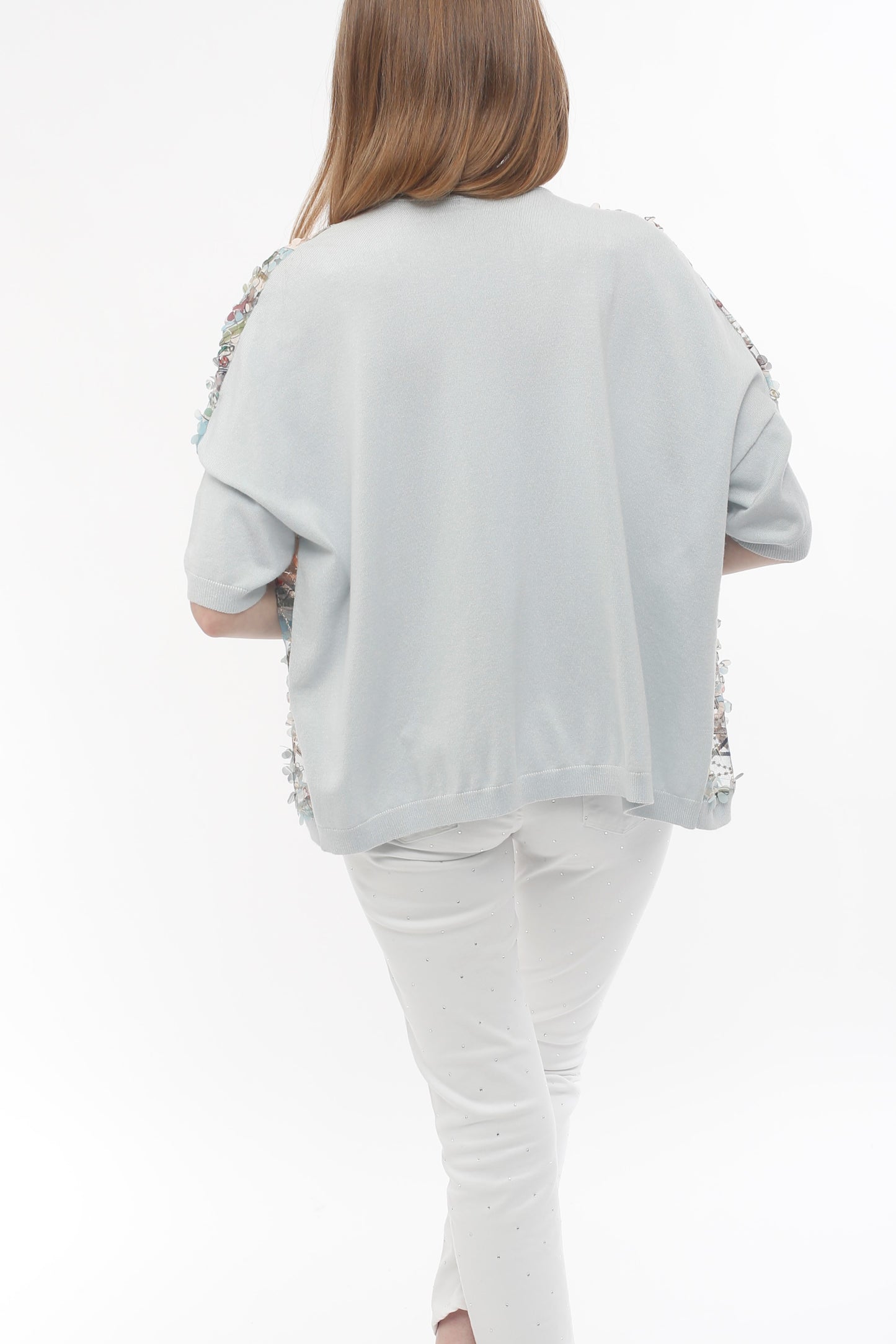 Knit Combo Floral Cardi