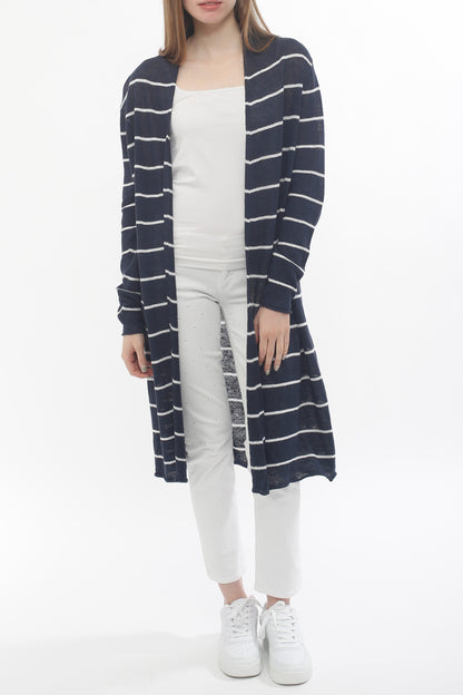 100% Linen Stripe Combo Duster