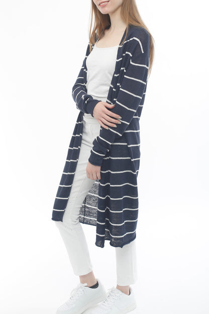 100% Linen Stripe Combo Duster