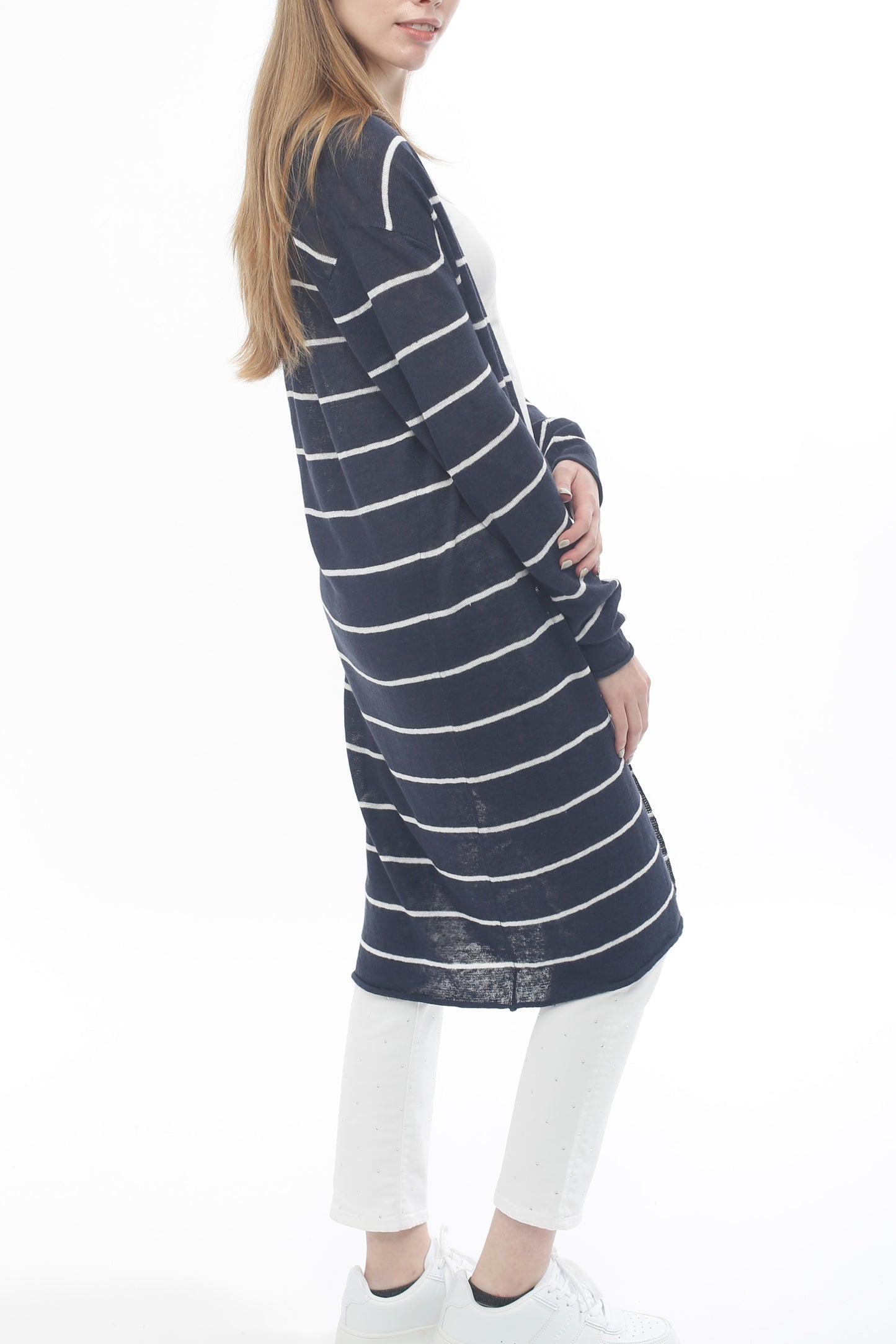 100% Linen Stripe Combo Duster