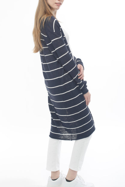 100% Linen Stripe Combo Duster