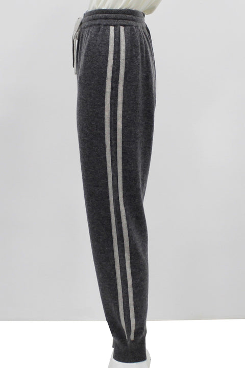 100% Cashmere Jogger Pant with Side Stripe