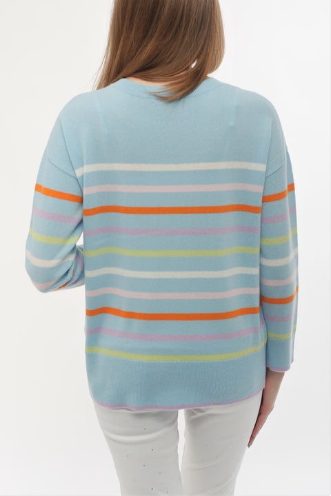100% Cashmere Multi Stripe Pullover