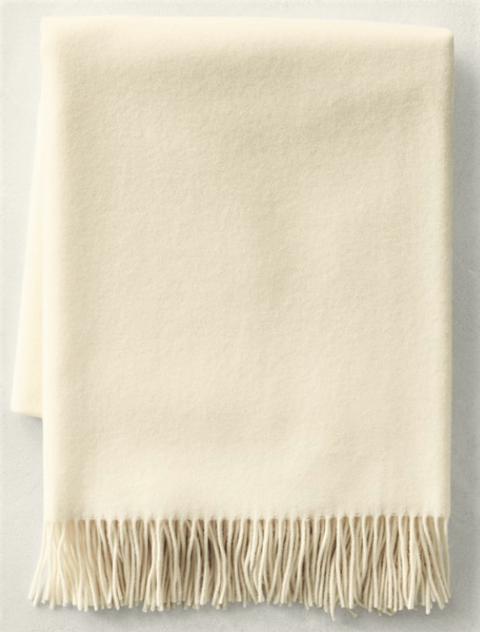 100% Cashmere Solid Throw (Size 50" x 60" plus fringe)